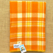 Load image into Gallery viewer, BARGAIN Blanket! SINGLE Wool Blanket Bright Orange Retro