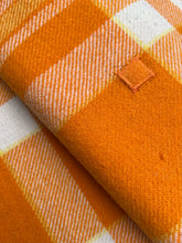 Load image into Gallery viewer, BARGAIN Blanket! SINGLE Wool Blanket Bright Orange Retro