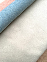 Load image into Gallery viewer, Classic DOUBLE Wool Blanket - Traditional peach/blue stripe edge