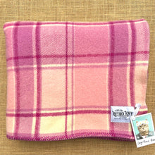 Load image into Gallery viewer, Magenta & Pink Plaid THROW New Zealand Wool Blanket