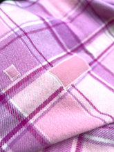 Load image into Gallery viewer, Magenta & Pink Plaid THROW New Zealand Wool Blanket