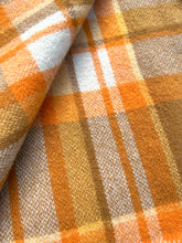 Load image into Gallery viewer, Orange and Olive Retro SINGLE New Zealand Wool Blanket