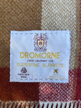 Load image into Gallery viewer, Deep Plum and Olive Retro DOUBLE New Zealand Wool Blanket