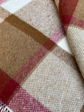 Load image into Gallery viewer, Deep Plum and Olive Retro DOUBLE New Zealand Wool Blanket
