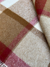 Load image into Gallery viewer, Deep Plum and Olive Retro DOUBLE New Zealand Wool Blanket