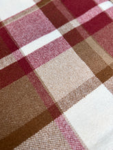 Load image into Gallery viewer, Deep Plum and Olive Retro DOUBLE New Zealand Wool Blanket