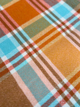 Load image into Gallery viewer, Brights Orange and Turquoise DOUBLE New Zealand Wool Blanket