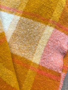 Thick Retro Orange THROW/COT New Zealand Wool Blanket
