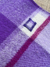 Load image into Gallery viewer, Vibrant Purple Check DOUBLE New Zealand Wool Blanket