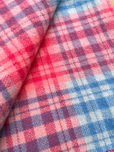 Load image into Gallery viewer, Bright Raspberry & Blue SINGLE NZ Wool Blanket (with label)