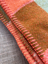 Load image into Gallery viewer, Oversize Bright Melon & Olive SINGLE/DOUBLE New Zealand Wool Blanket
