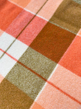 Load image into Gallery viewer, Oversize Bright Melon & Olive SINGLE/DOUBLE New Zealand Wool Blanket