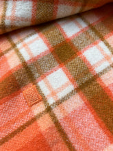 Load image into Gallery viewer, Fun Orange & Olive Retro SINGLE New Zealand Wool Blanket