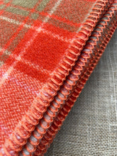 Load image into Gallery viewer, Old School Orange & Olive SINGLE New Zealand Wool Blanket