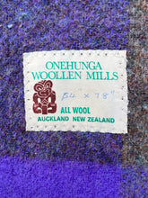 Load image into Gallery viewer, Grey/Violet RARE Check Army Blanket SINGLE New Zealand Wool Blanket