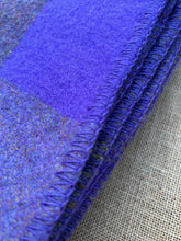 Load image into Gallery viewer, Grey/Violet RARE Check Army Blanket SINGLE New Zealand Wool Blanket