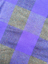Load image into Gallery viewer, Grey/Violet RARE Check Army Blanket SINGLE New Zealand Wool Blanket