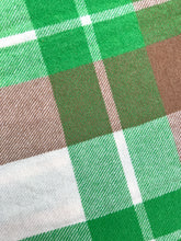 Load image into Gallery viewer, Kelly Green & Brown DOUBLE New Zealand Wool Blanket (with label)