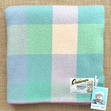 Load image into Gallery viewer, Mint, Pink & Mauve Onehunga SINGLE NZ Wool **Bargain Blanket**