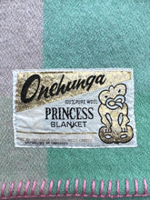 Load image into Gallery viewer, Mint, Pink & Mauve Onehunga SINGLE NZ Wool **Bargain Blanket**