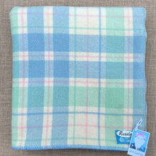 Load image into Gallery viewer, Pretty Mint and Blue KING SINGLE New Zealand Wool Blanket