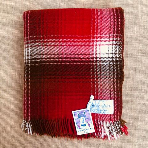 Vintage Hallensteins TRAVEL RUG - Bold Red! - Fresh Retro Love NZ Wool Blankets