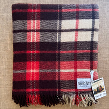 Load image into Gallery viewer, Supersoft Red &amp; Brown TRAVEL RUG  New Zealand Wool
