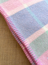 Load image into Gallery viewer, Soft Pastel Mint, Blue and Pink KING SINGLE Pure NZ Wool Blanket