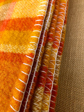 Load image into Gallery viewer, Super Bright Orange Retro SINGLE 100% Wool Blanket - Fresh Retro Love NZ Wool Blankets