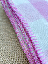Load image into Gallery viewer, Sweet Pink & Cream KAIAPOI Check SINGLE New Zealand Wool Blanket