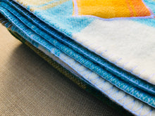 Load image into Gallery viewer, Retro Turquoise SINGLE super thick with patch repair - Fresh Retro Love NZ Wool Blankets
