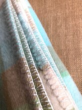 Load image into Gallery viewer, Beautiful Mint, Tan and Cream check KING SINGLE Pure Wool Blanket. - Fresh Retro Love NZ Wool Blankets