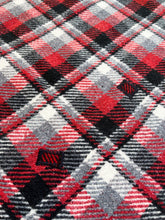 Load image into Gallery viewer, Red, Black & Grey SINGLE/TRAVEL RUG New Zealand Wool