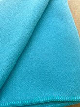 Load image into Gallery viewer, Soft Turquoise SINGLE New Zealand Wool Blanket