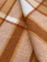 Load image into Gallery viewer, Warm Browns Check SINGLE Pure NZ Wool Blanket