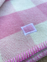 Load image into Gallery viewer, Sweet Pink & Cream KAIAPOI Check SINGLE New Zealand Wool Blanket