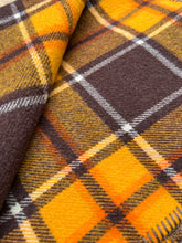 Load image into Gallery viewer, Vibrant Retro QUEEN Wool Blanket Warm Brown Check