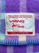 Load image into Gallery viewer, Thick Purple & Turquoise DOUBLE New Zealand Wool Blanket