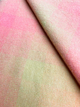 Load image into Gallery viewer, Subtle Coral Pink & Olive SINGLE Pure New Zealand Wool Blanket.