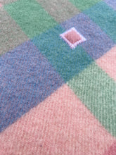Load image into Gallery viewer, Pretty Pastel Check SINGLE Roslyn Woollen Mills Wool Blanket