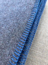 Load image into Gallery viewer, Grey Army SINGLE with Blue Stitching New Zealand Wool Blanket