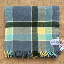 Load image into Gallery viewer, Gorgeous Teal & Green THROW New Zealand Wool Blanket