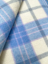 Load image into Gallery viewer, Blue & Cream Heavyweight THROW/COT New Zealand Wool Blanket