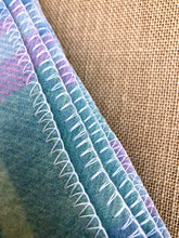 Load image into Gallery viewer, Soft and pretty BABY Blanket in Mints & Blue - Fresh Retro Love NZ Wool Blankets