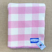 Load image into Gallery viewer, Sweet Pink & Cream KAIAPOI Check SINGLE New Zealand Wool Blanket