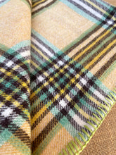 Load image into Gallery viewer, Stunning Olives & Golds KNEE/COT NZ Wool Blanket with Embroidered Hearts