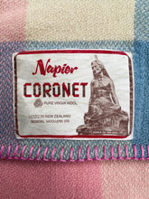 Load image into Gallery viewer, Pretty Pink and Blue Pastel SINGLE Pure Wool Blanket. Napier Woollen Mills