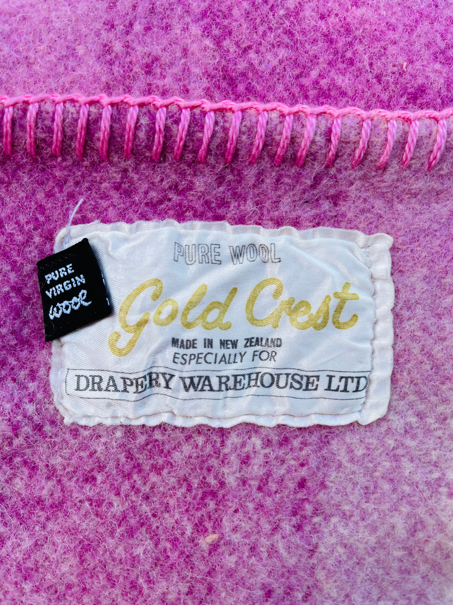 Bright Pink/Purple KING SINGLE Wool Blanket Extra Thick! Fresh