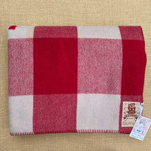 Load image into Gallery viewer, **BARGAIN** Flawed Red Check Onehunga KING SINGLE NZ Wool Blanket.