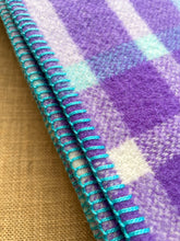 Load image into Gallery viewer, Thick Purple & Turquoise DOUBLE New Zealand Wool Blanket
